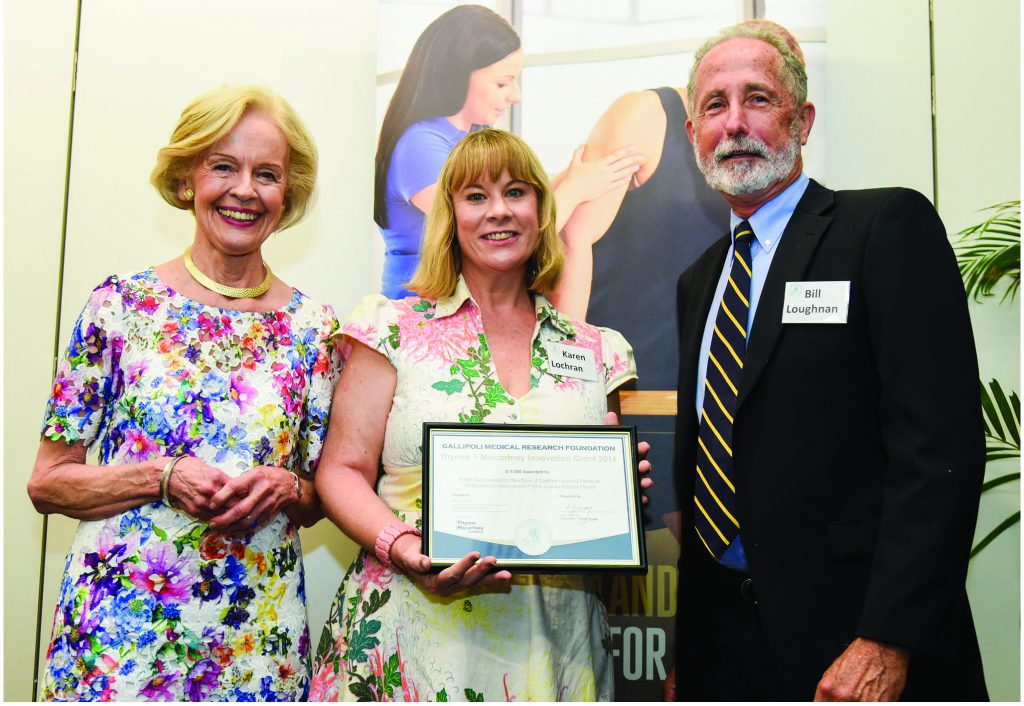 L to R: Dame Quentin Bryce, Karen Lochran (Discovery Grant winner) and Bill Loughnan