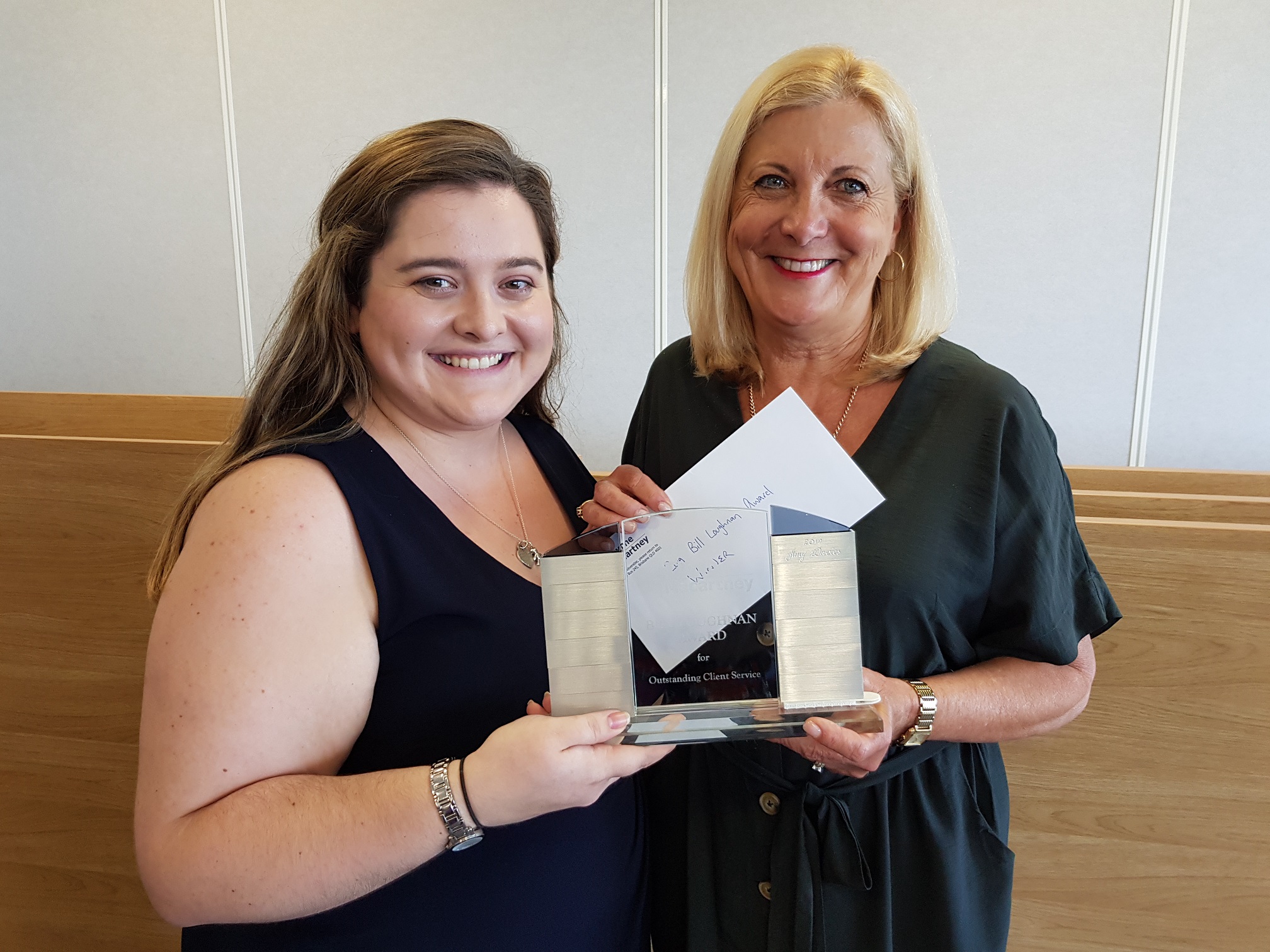 2019 Bill Loughnan Award for Outstanding Client Service presented to Amy Davies