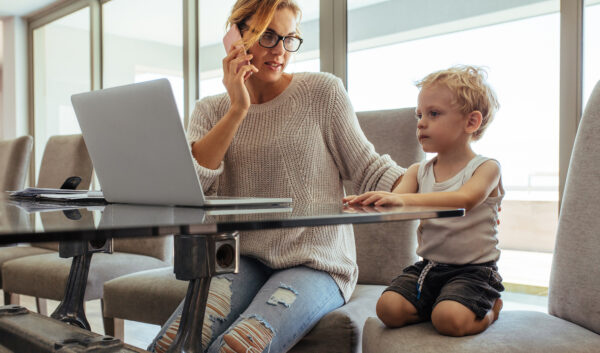 Mother-working-at-home